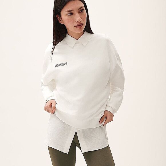 Pangaia Womens 365 Midweight Crewneck Organic Sweatshirt in Off-White Size Large - Picture 1 of 11
